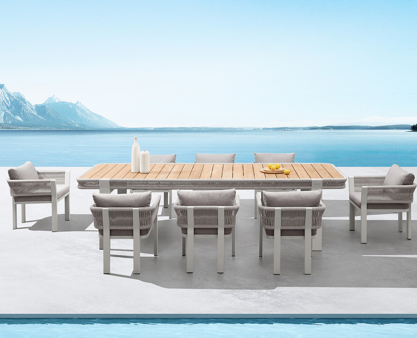 Higold Teak Outdoor Dining Table And Chairs Borromeo Garden Patio Dining Set