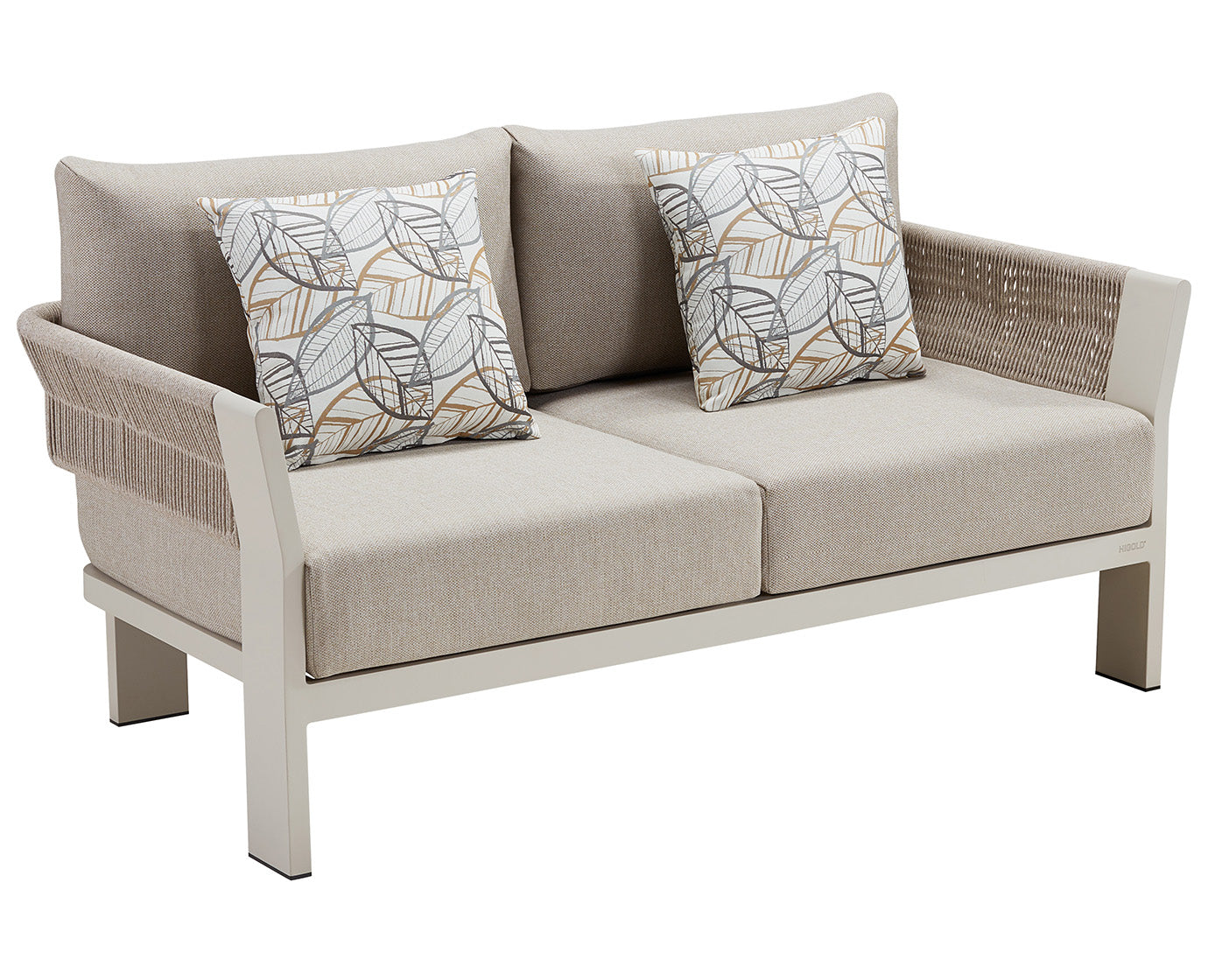 Higold Aluminum Teak Outdoor Furniture BORROMEO Garden Patio Couch Conversation Sofa Set With Coffee Table KD Version