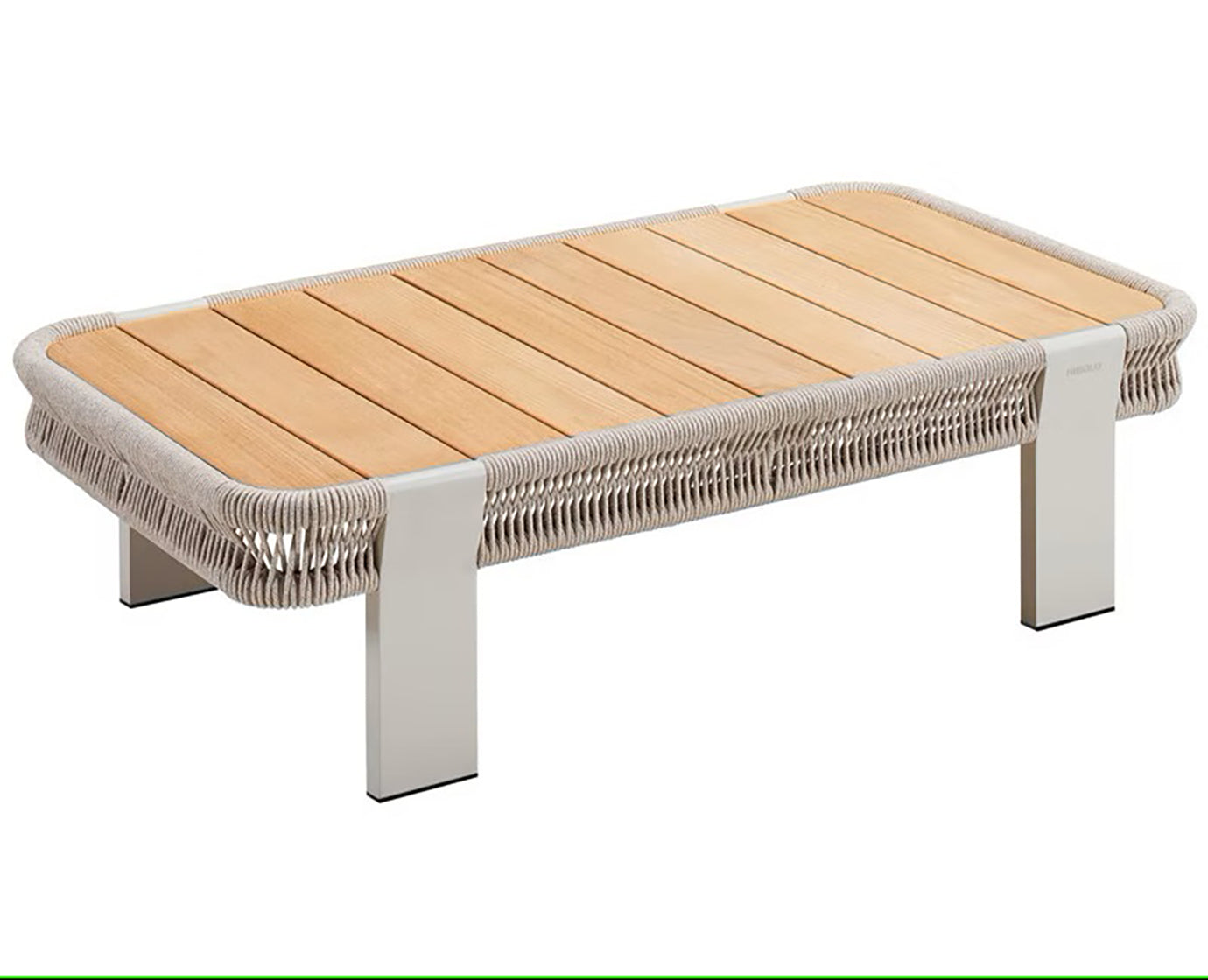 Higold Aluminum Teak Outdoor Furniture BORROMEO Garden Patio Couch Conversation Sofa Set With Coffee Table KD Version