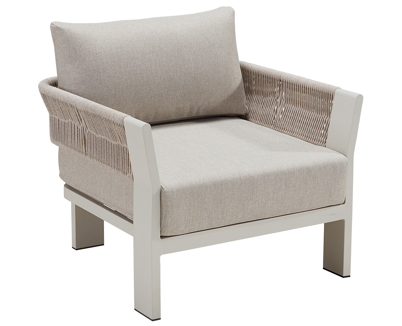 Higold Aluminum Teak Outdoor Furniture BORROMEO Garden Patio Couch Conversation Sofa Set With Coffee Table KD Version