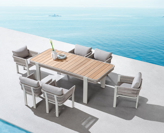 Higold Teak Outdoor Dining Table And Chairs Borromeo Garden Patio Dining Set