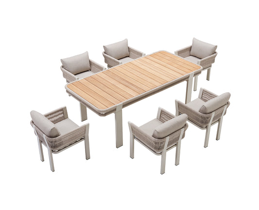 Higold Teak Outdoor Dining Table And Chairs Borromeo Garden Patio Dining Set