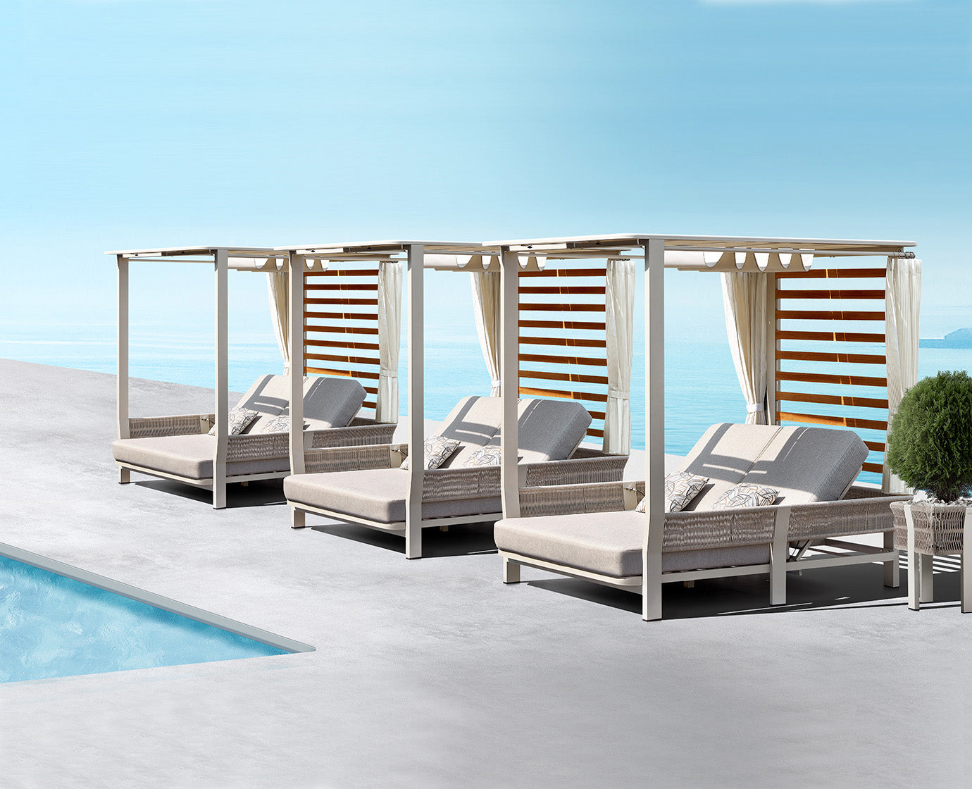 HIGOLD Luxury Outdoor Furniture Patio Daybed Set BORROMEO Poolside Day Bed