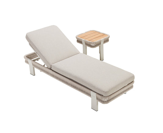 Higold Aluminum Teak Outdoor Furniture Pool Chaise Loungers With Side Table Borromeo Lounge Chairs