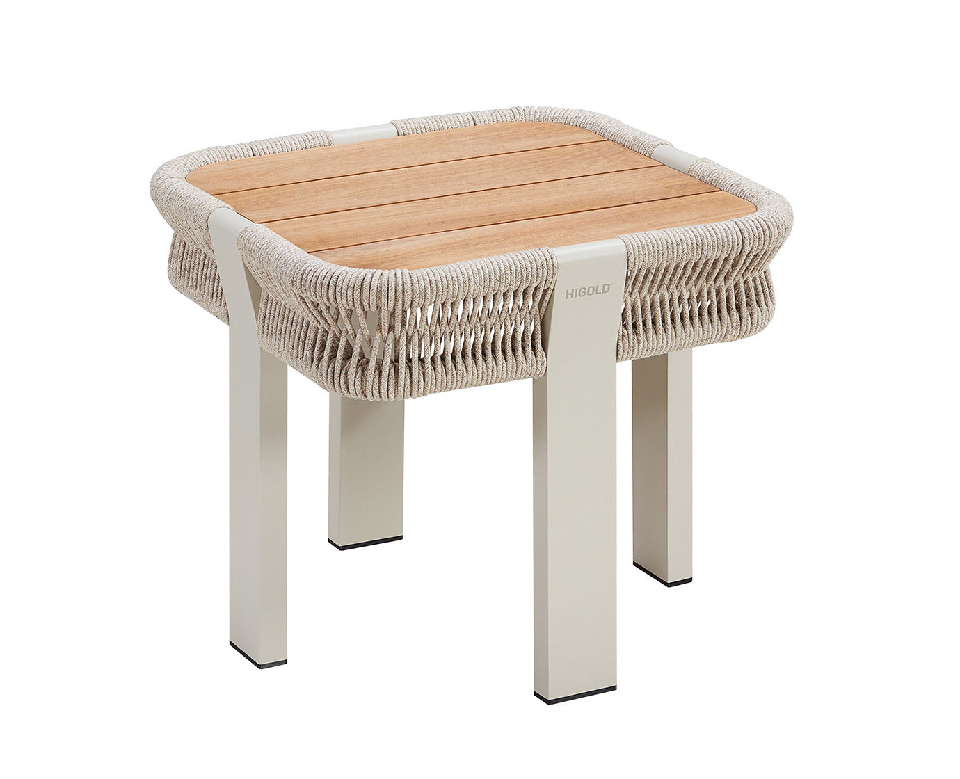 Higold Aluminum Teak Outdoor Furniture Pool Chaise Loungers With Side Table Borromeo Lounge Chairs