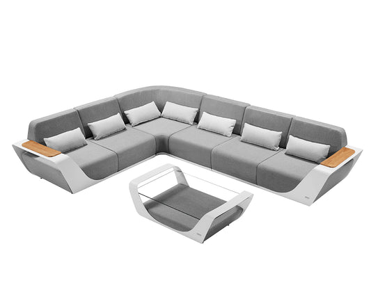 Higold Luxury Outdoor Garden Teak Furniture Sectional Sofa Sets Onda Patio Couch with Coffee Table