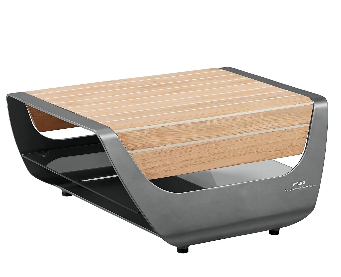 Higold Luxury Aluminum Outdoor Pool Chaise Loungers With Teak Side Table Onda Lounge Chairs