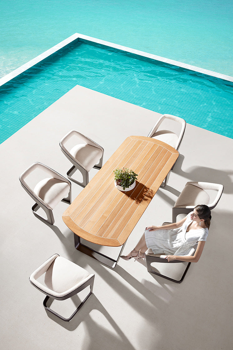 Higold Teak Outdoor Dining Table And Chairs Onda Garden Patio Dining Set