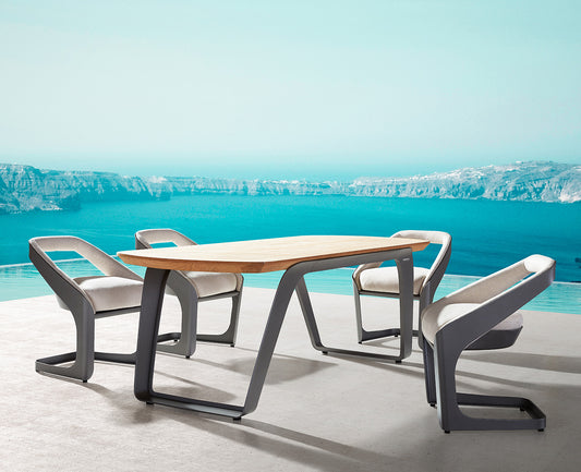 Higold Teak Outdoor Dining Table And Chairs Onda Garden Patio Dining Set