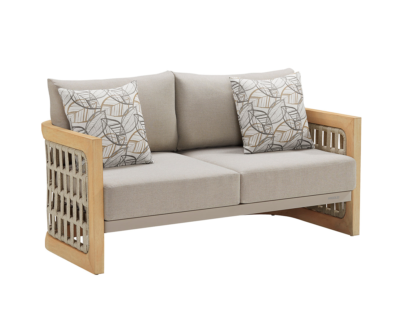 Higold Aluminum Teak Outdoor Furniture Riva Garden Patio Couch Conversation Sofa Set With Coffee Table