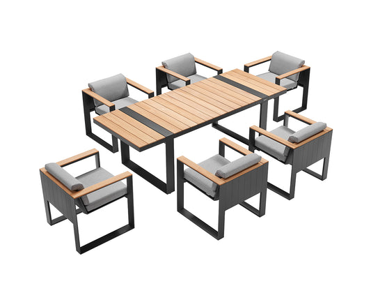Higold Teak Outdoor Dining Table And Chairs Cambusa Garden Patio Dining Set
