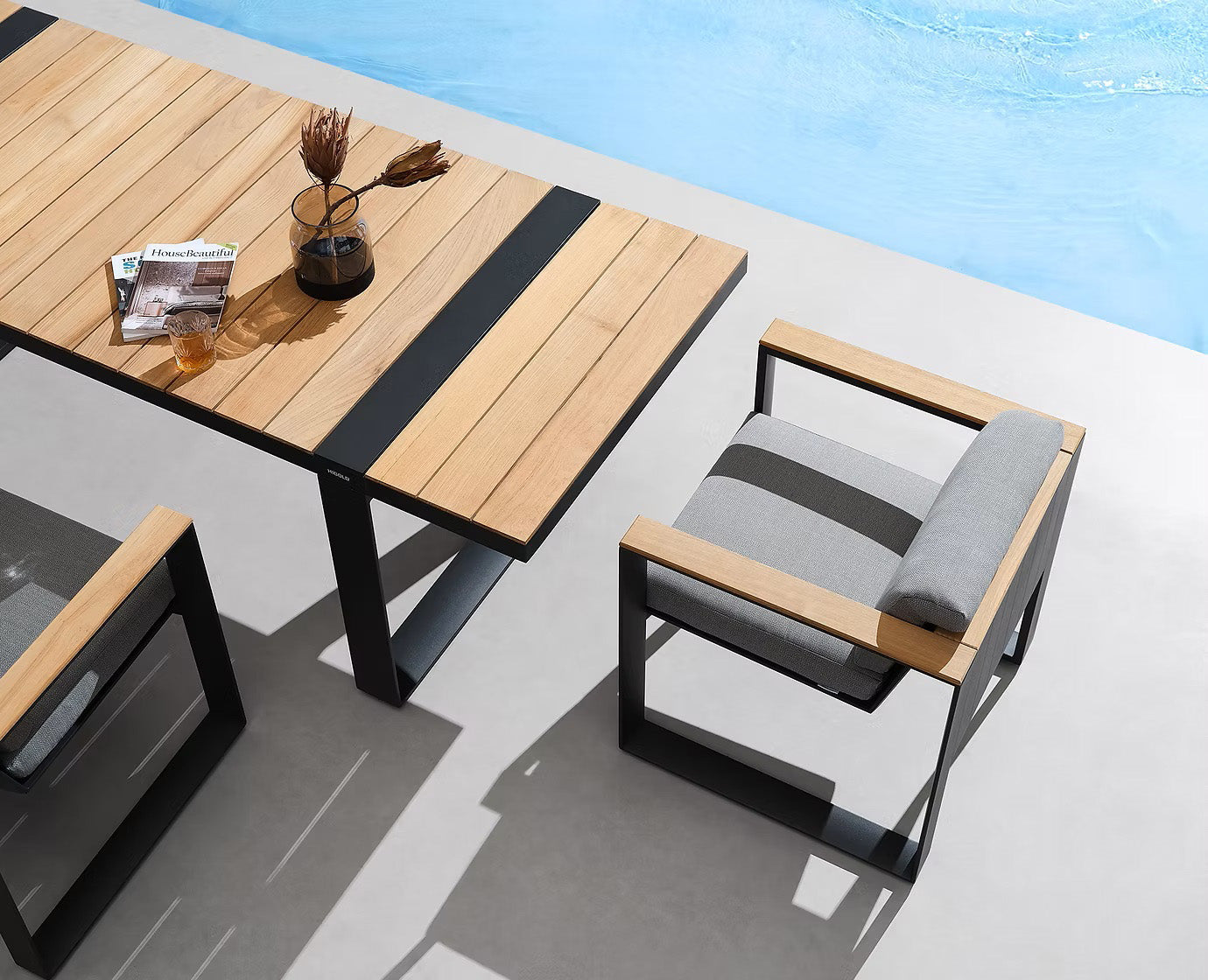 Higold Teak Outdoor Dining Table And Chairs Cambusa Garden Patio Dining Set