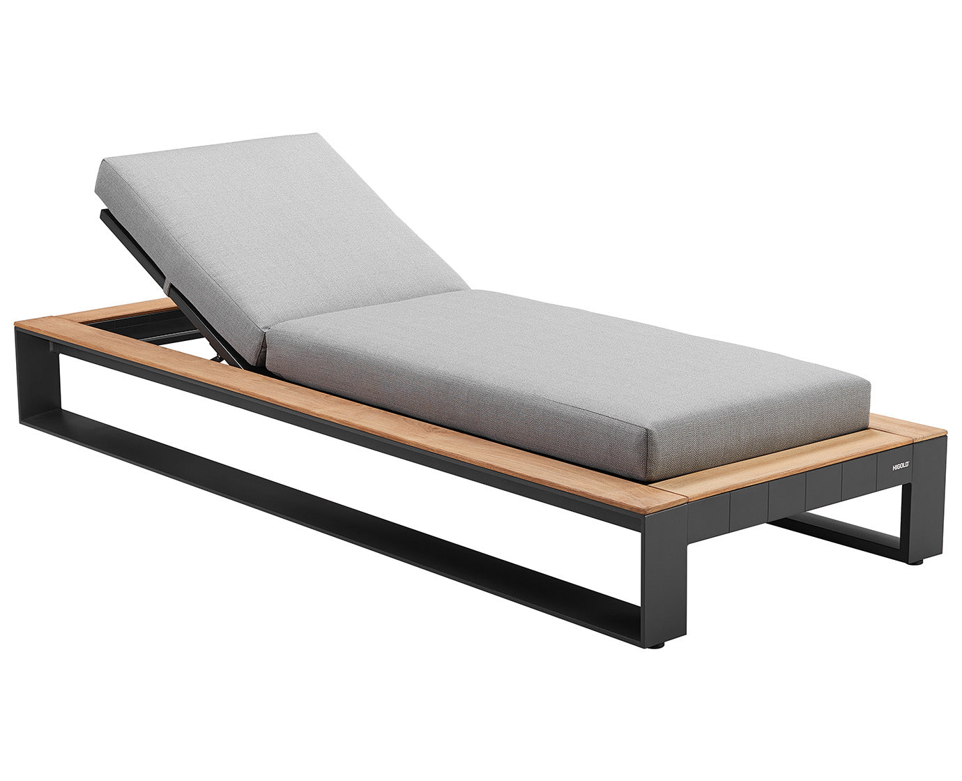 Higold Luxury Aluminum Teak Outdoor Furniture Pool Chaise Loungers With Side Table Cambusa Lounge Chairs
