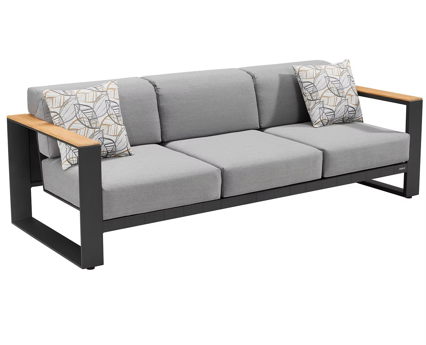 Higold Aluminum Teak Outdoor Furniture Cambusa Garden Patio Couch Conversation Sofa Set With Coffee Table
