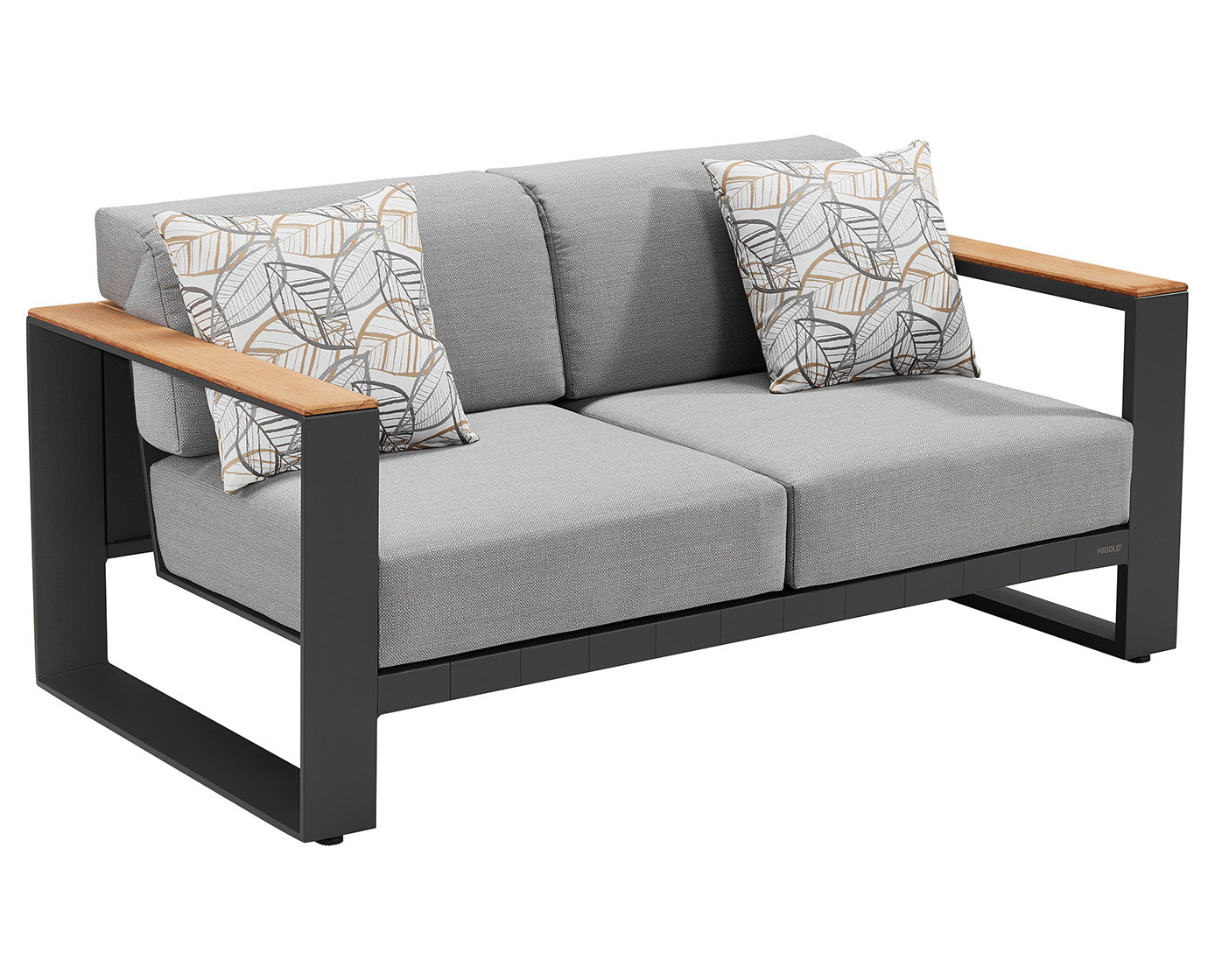 Higold Aluminum Teak Outdoor Furniture Cambusa Garden Patio Couch Conversation Sofa Set With Coffee Table