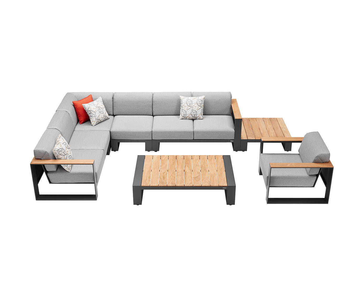Higold Luxury Outdoor Garden Teak Furniture Sectional Sofa Sets Cambusa Patio Couch with Coffee Table