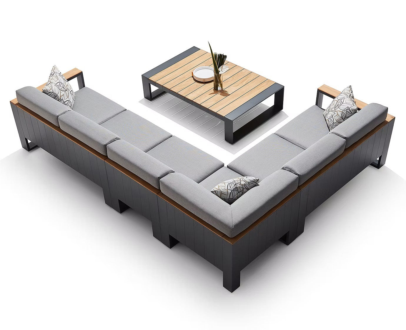 Higold Luxury Outdoor Garden Teak Furniture Sectional Sofa Sets Cambusa Patio Couch with Coffee Table