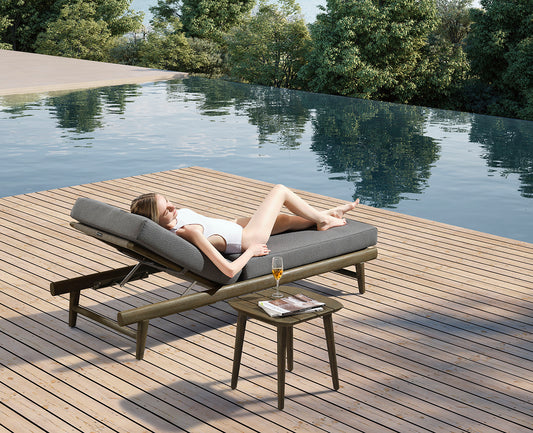 Higold Teak Outdoor Furniture Pool Chaise Loungers With Side Table Leo Lounge Chairs