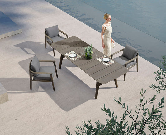 Higold Teak Outdoor Dining Table And Chairs LEO Garden Patio Dining Set