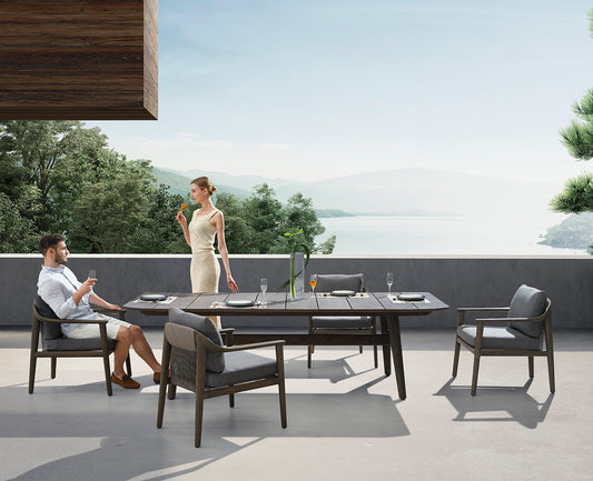 Higold Teak Outdoor Dining Table And Chairs LEO Garden Patio Dining Set