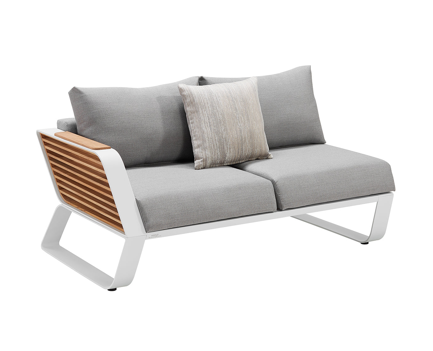 Higold Luxury Outdoor Garden Teak Furniture Sectional Sofa Sets Wing Patio Couch with Coffee Table