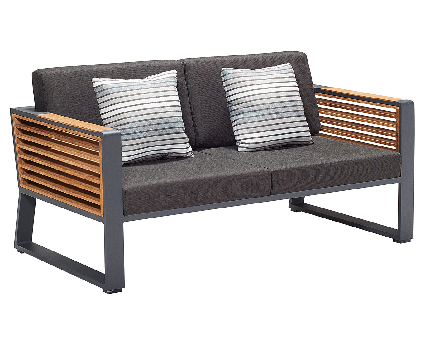 Higold Aluminum Teak Outdoor Furniture New York Garden Patio Couch Conversation Sofa Set With Coffee Table