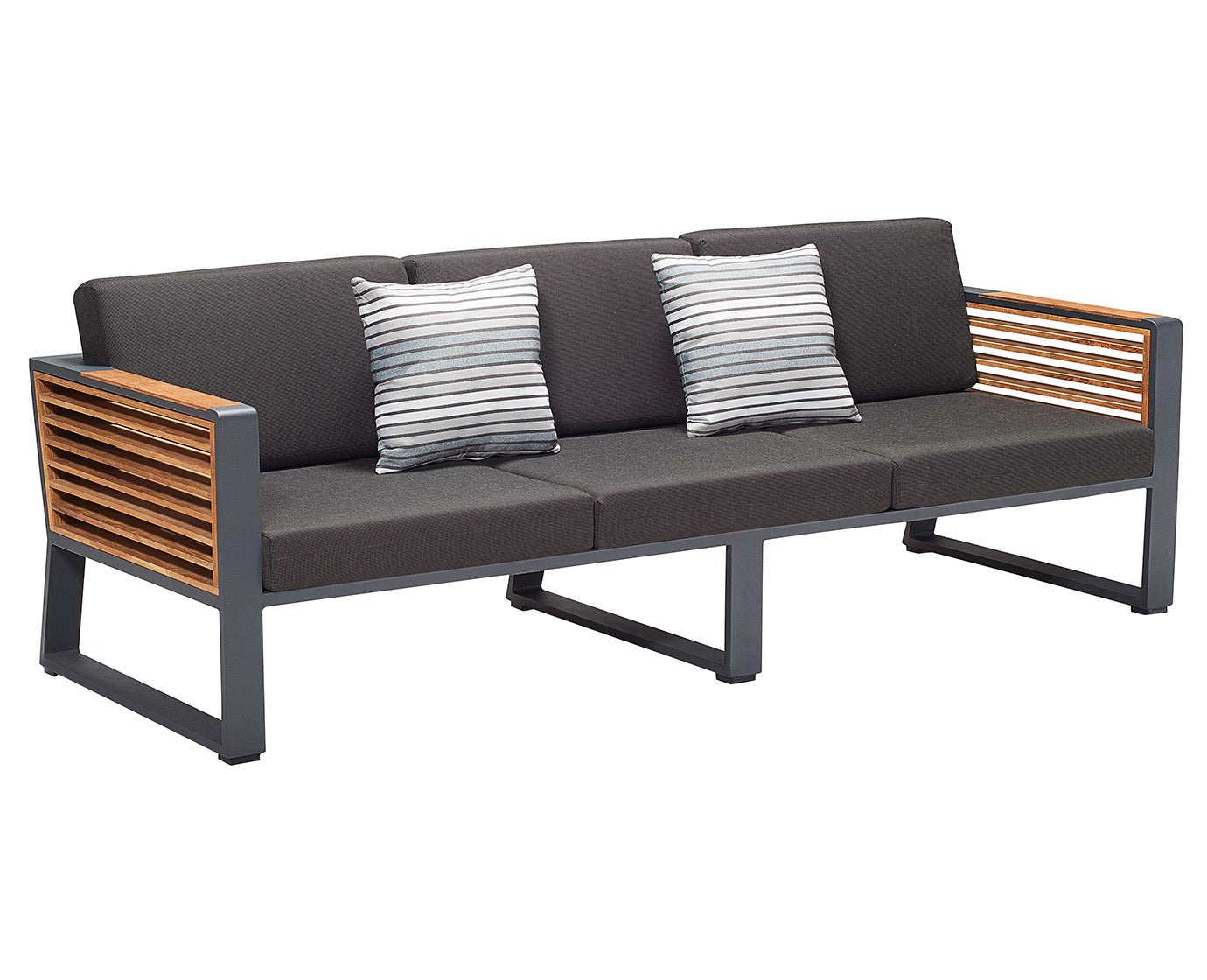 Higold Aluminum Teak Outdoor Furniture New York Garden Patio Couch Conversation Sofa Set With Coffee Table