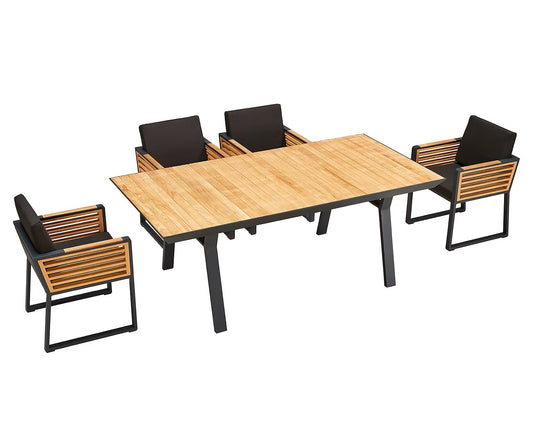 Higold Teak Outdoor Dining Table And Chairs New York Garden Patio 6 Seat Dining Set