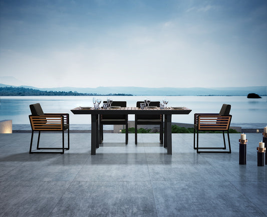 Higold Teak Outdoor Dining Table And Chairs New York Garden Patio 6 Seat Dining Set