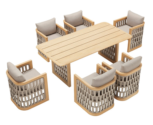 Higold Teak Outdoor Dining Table And Chairs Riva Garden Patio Dining Set