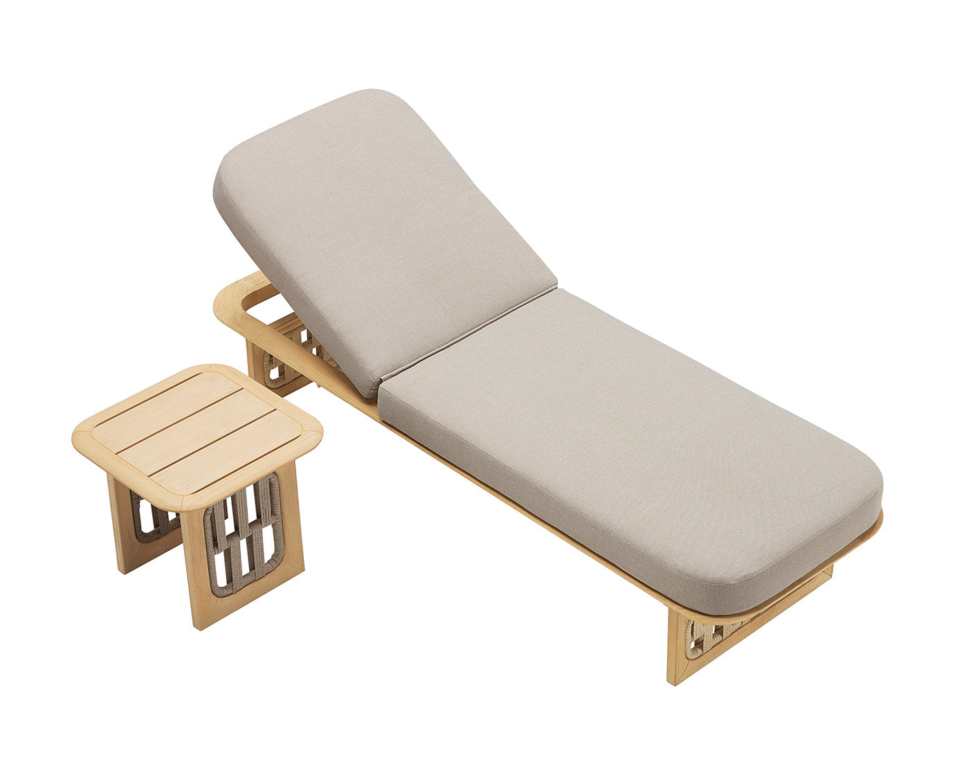 Higold Aluminum Teak Outdoor Furniture Pool Chaise Loungers With Side Table Riva Lounge Chairs
