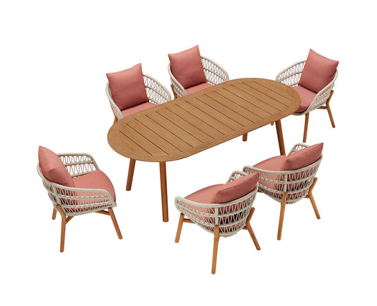HIGOLD VASCA Teak Furniture Outdoor Dining Set With Cushions