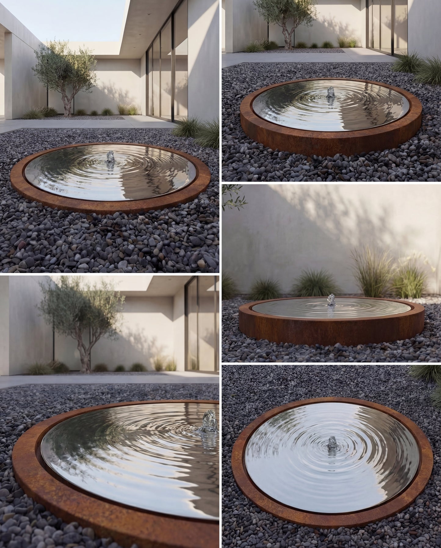 Luxury KOYS Corten Architectural Mirror-Disc Fountain