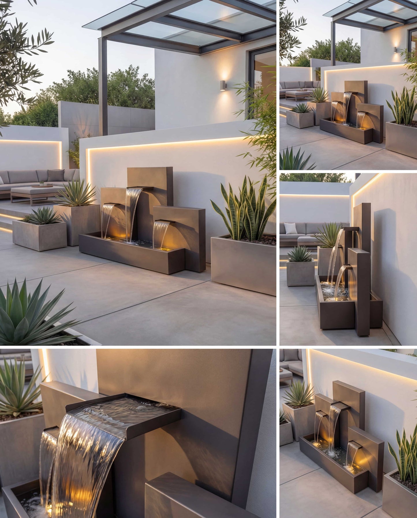 Luxury CW300 Architectural Triple-Tier Waterfall AISI 316L Stainless Steel (Marine Grade)