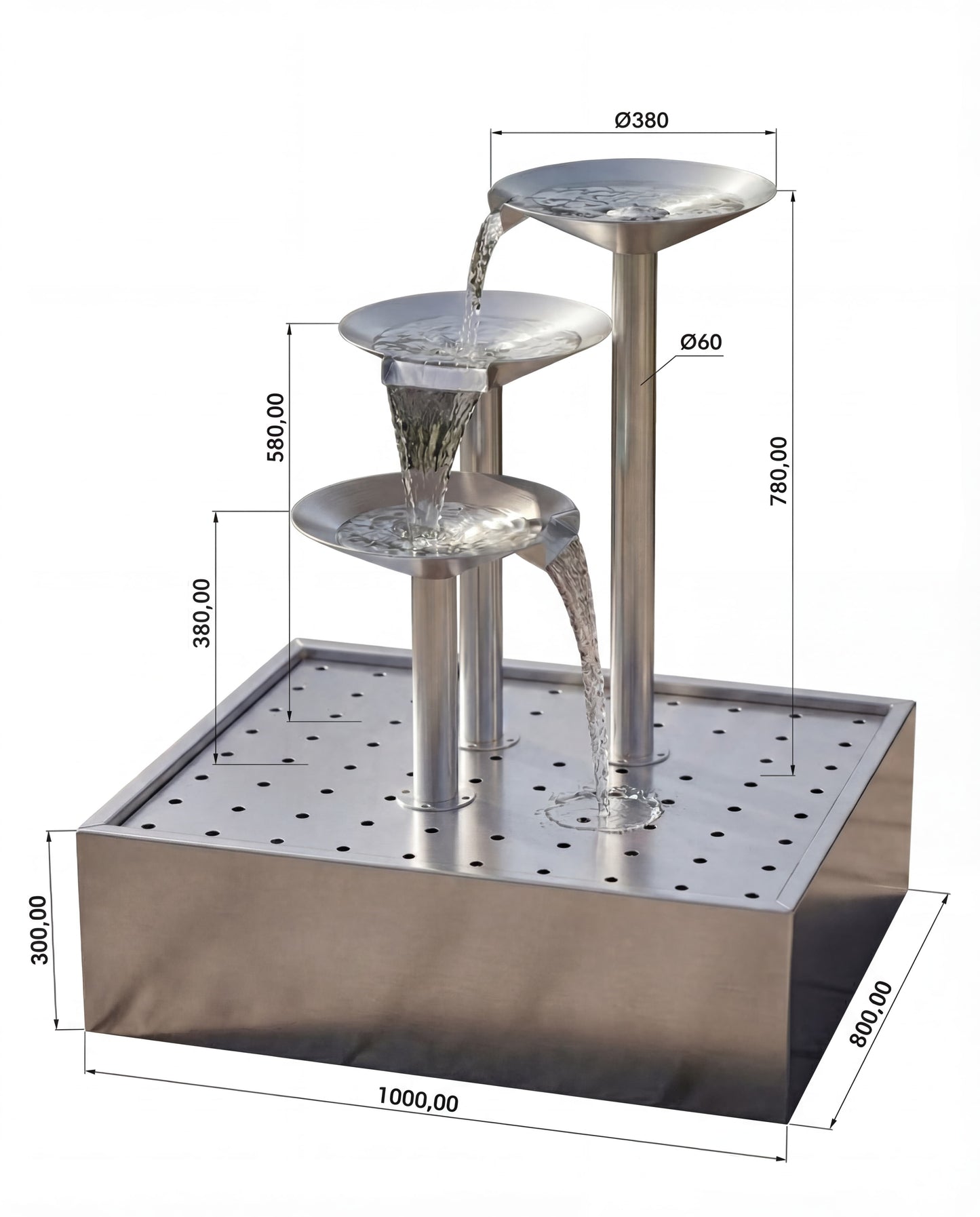 Luxury DW300 Architectural Sculptural Waterfall Garden Fountain 304L Materials