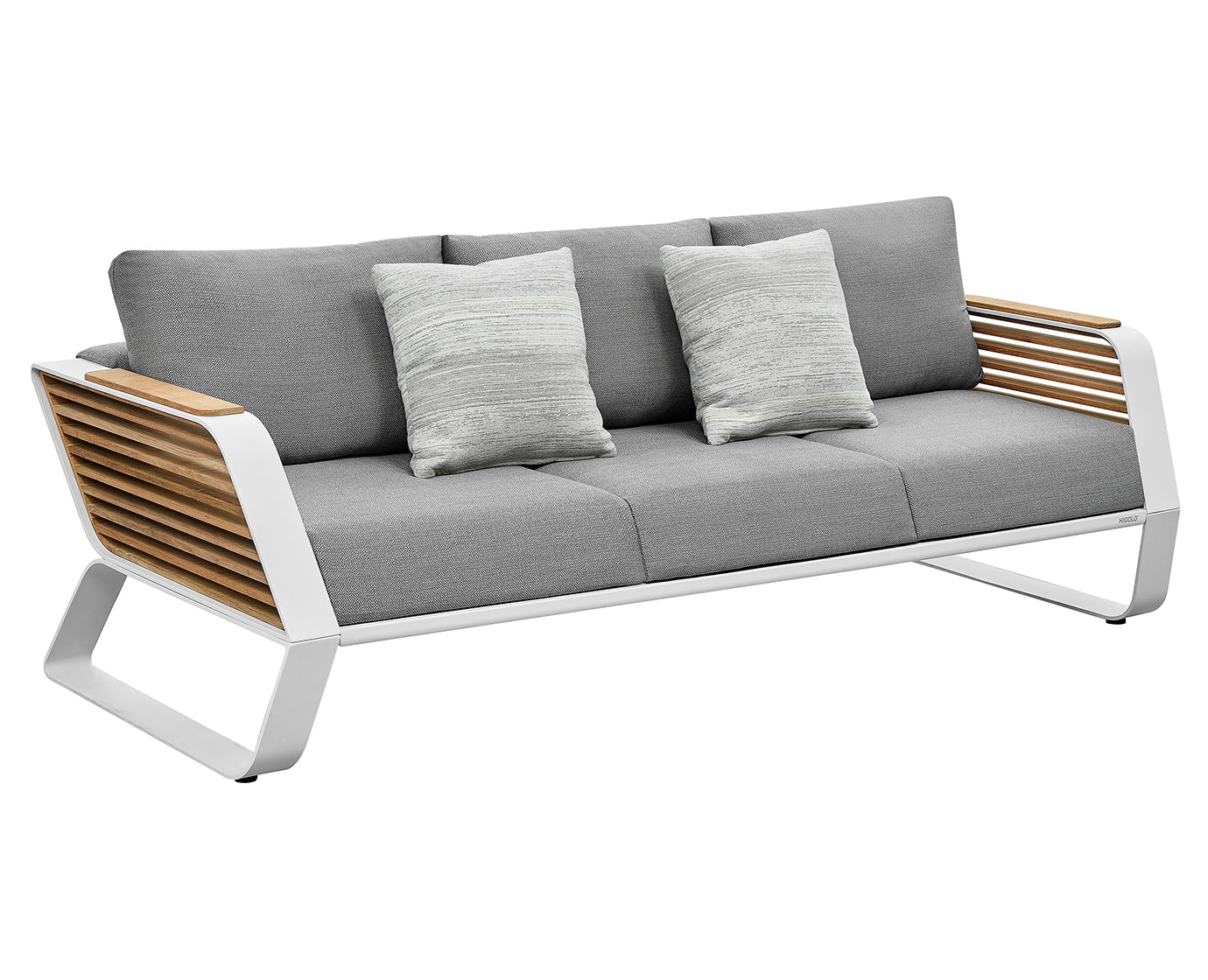 Higold Luxury Teak Outdoor Furniture Wing Garden Patio Couch Conversation Sofa Set With Coffee Table
