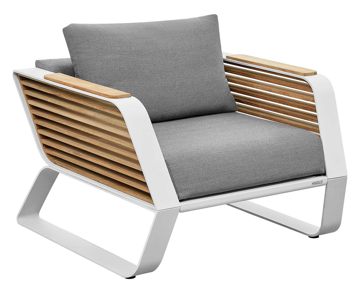 Higold Luxury Teak Outdoor Furniture Wing Garden Patio Couch Conversation Sofa Set With Coffee Table