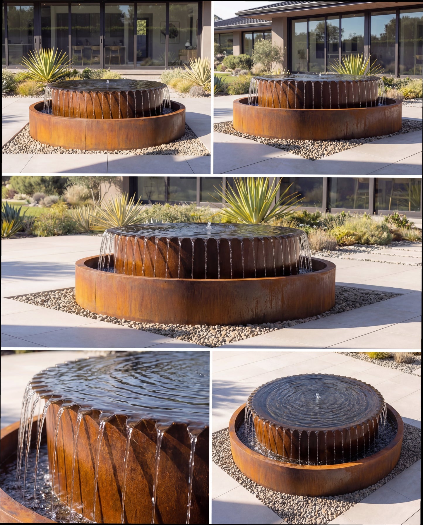 Luxury TOS Corten Architectural Infinite Sphere Waterfall