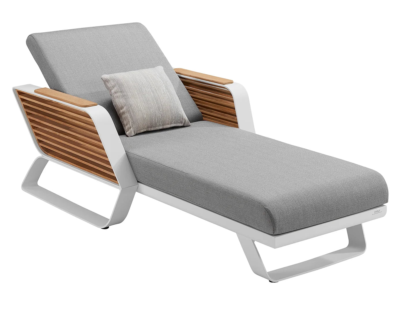 Higold Luxury Teak Outdoor Furniture Pool Chaise Loungers With Side Table Wing Lounge Chairs