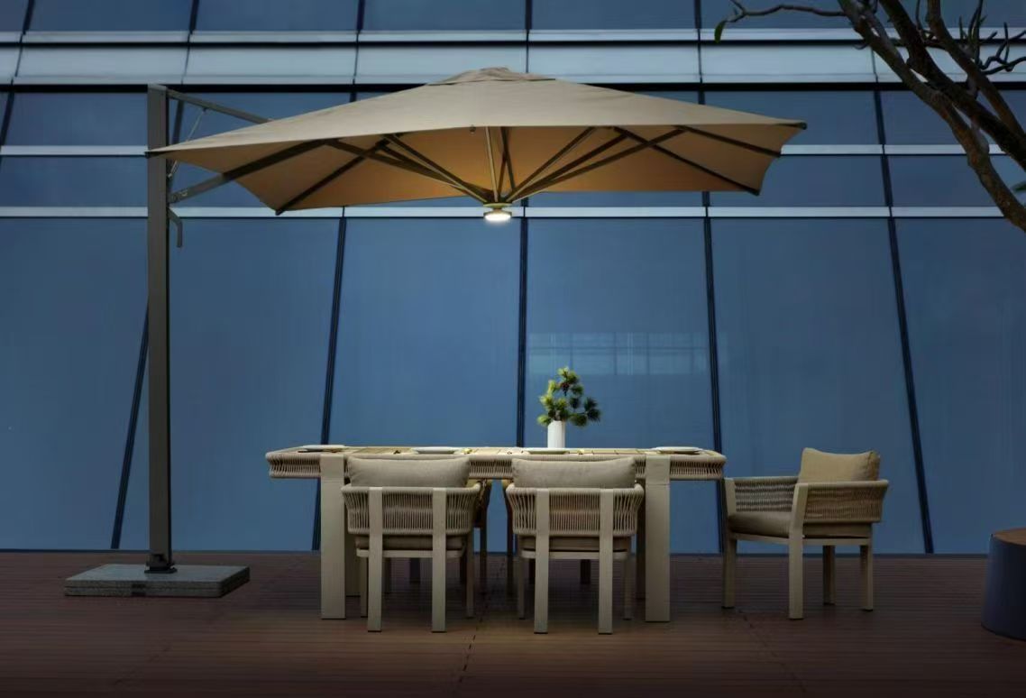 Higold Luxury Sunbrella Outdoor Furniture Wing Patio Yard And Garden Sun Umbrella With Stands