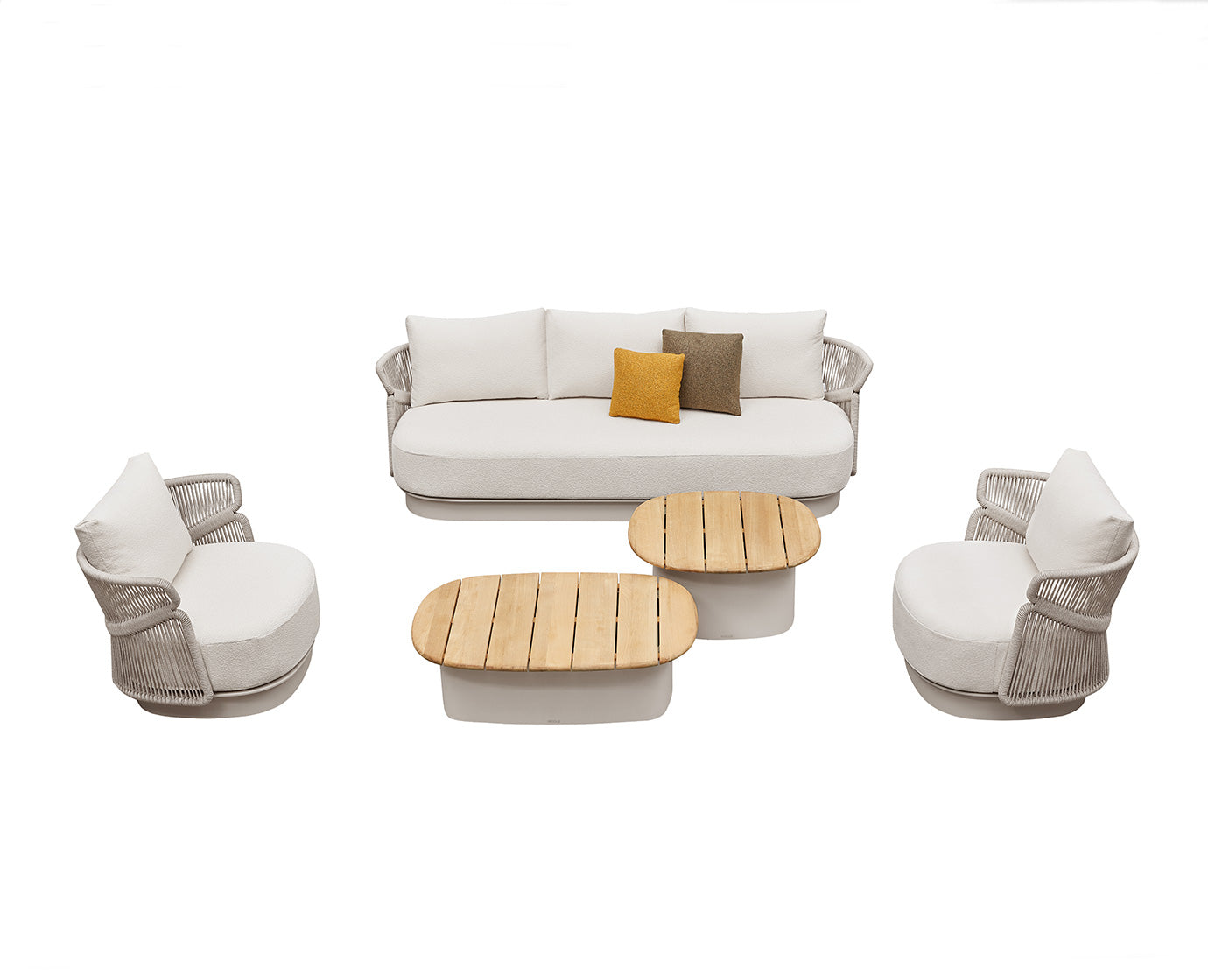 Free Shipping HIGOLD Aio Teak Outdoor Furniture 5 Seats Patio Sofa Set With Cushions