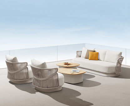Free Shipping HIGOLD Aio Teak Outdoor Furniture 5 Seats Patio Sofa Set With Cushions
