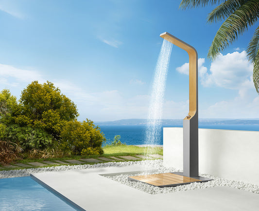 Free Shipping Luxury Outdoor Shower Teak Wood Patio Shower Higold Brand