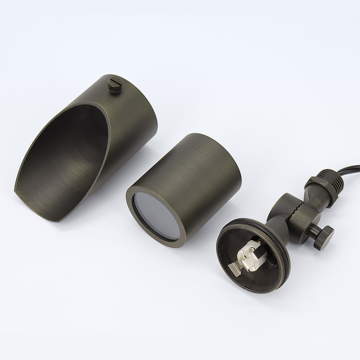 Free Shipping Brass Landscape Lighting LT2106 Adjustable Shroud Compact MR16 Up Light (Lamp not included)