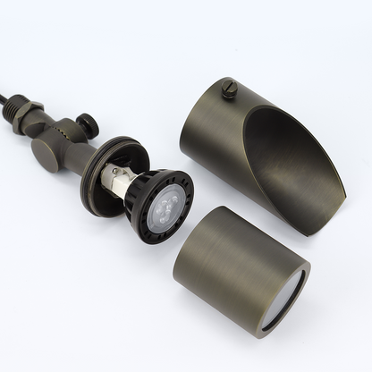 Free Shipping Brass Landscape Lighting LT2106 Adjustable Shroud Compact MR16 Up Light (Lamp not included)