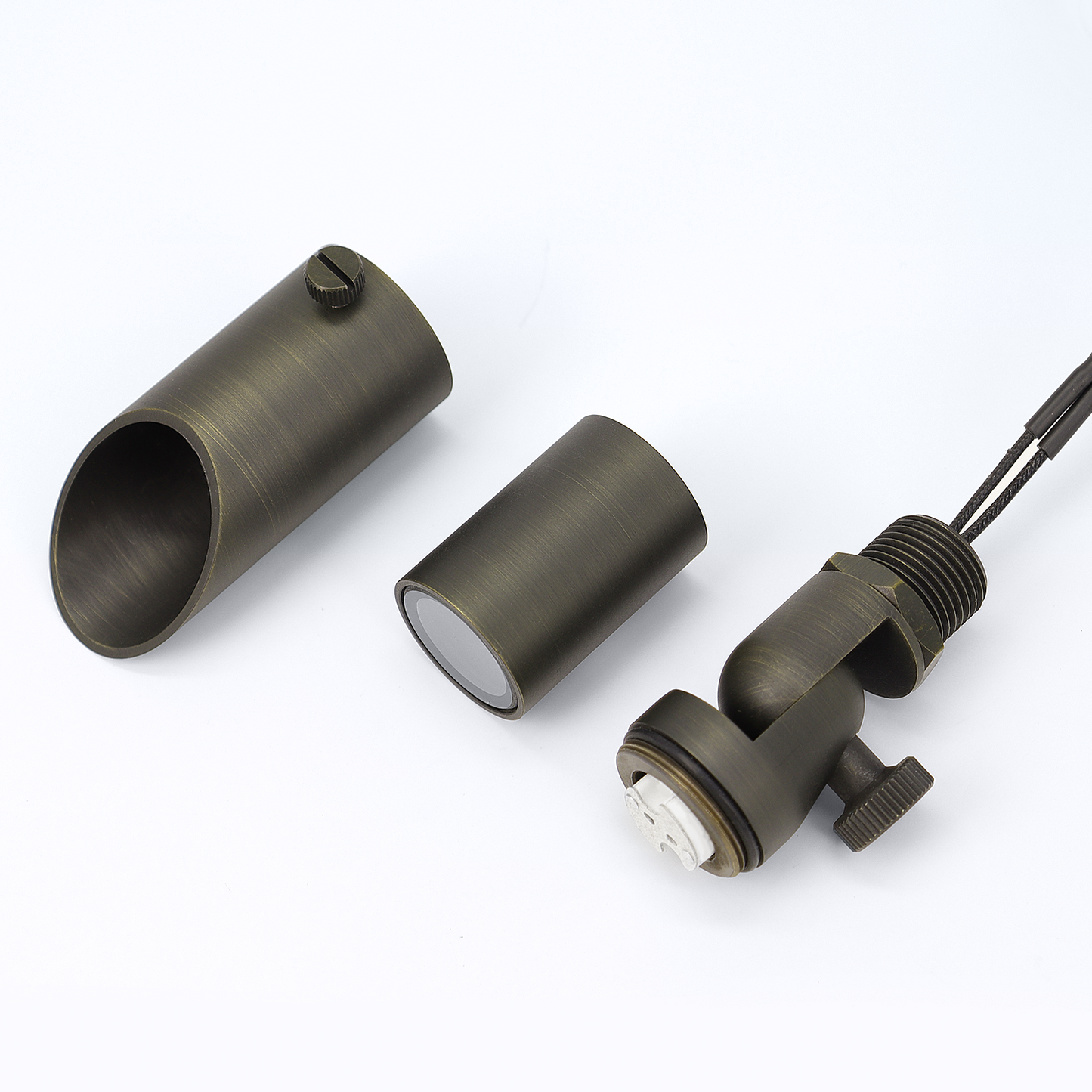 Free Shipping Brass Landscape Lighting LT2104 Adjustable Shroud MR8 Up Light (Lamp not included)