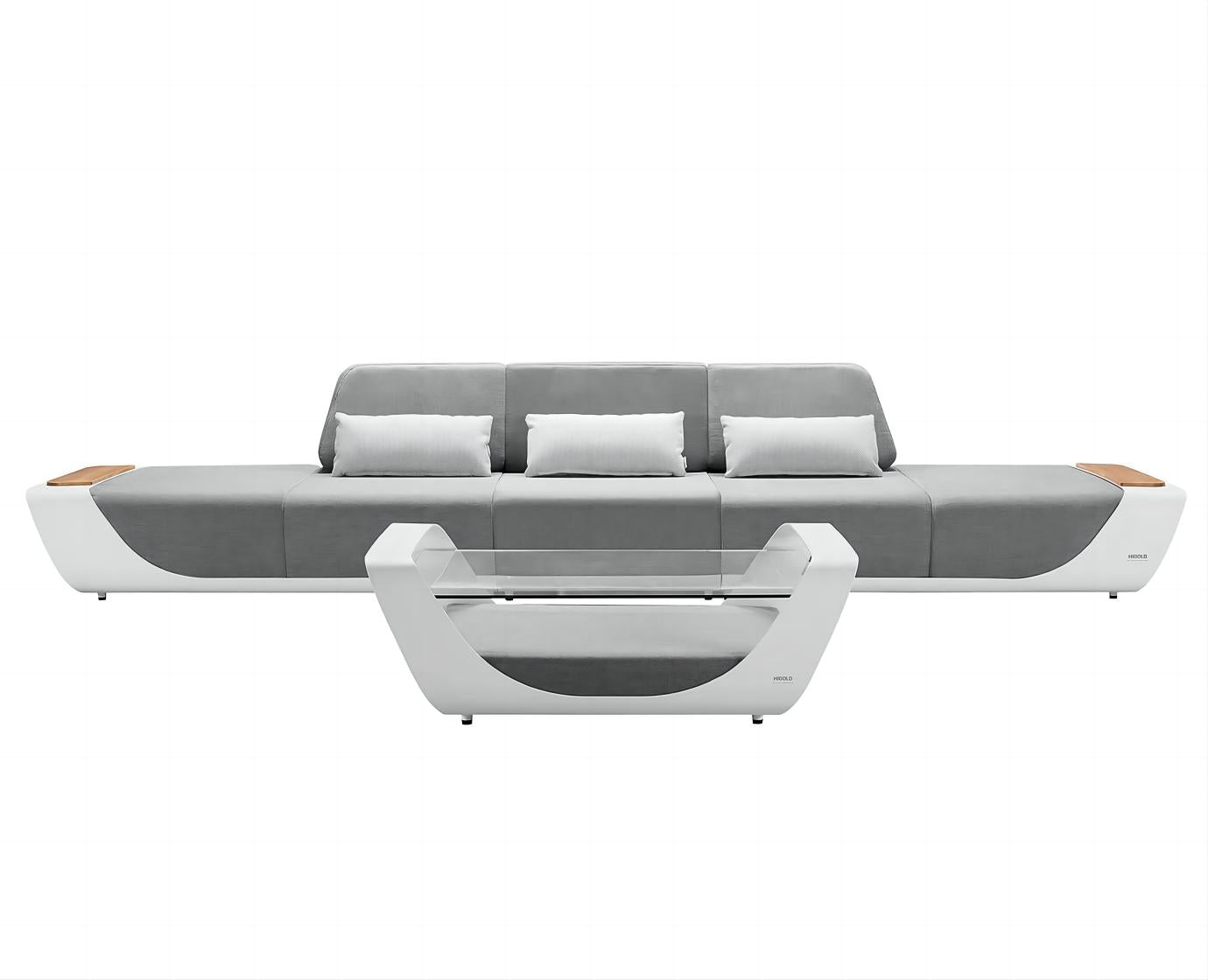 Higold Luxury Outdoor Garden Teak Furniture Sectional Sofa Sets Onda Patio Couch with Coffee Table
