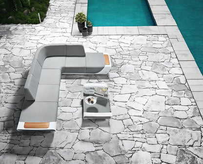 Higold Luxury Outdoor Garden Teak Furniture Sectional Sofa Sets Onda Patio Couch with Coffee Table