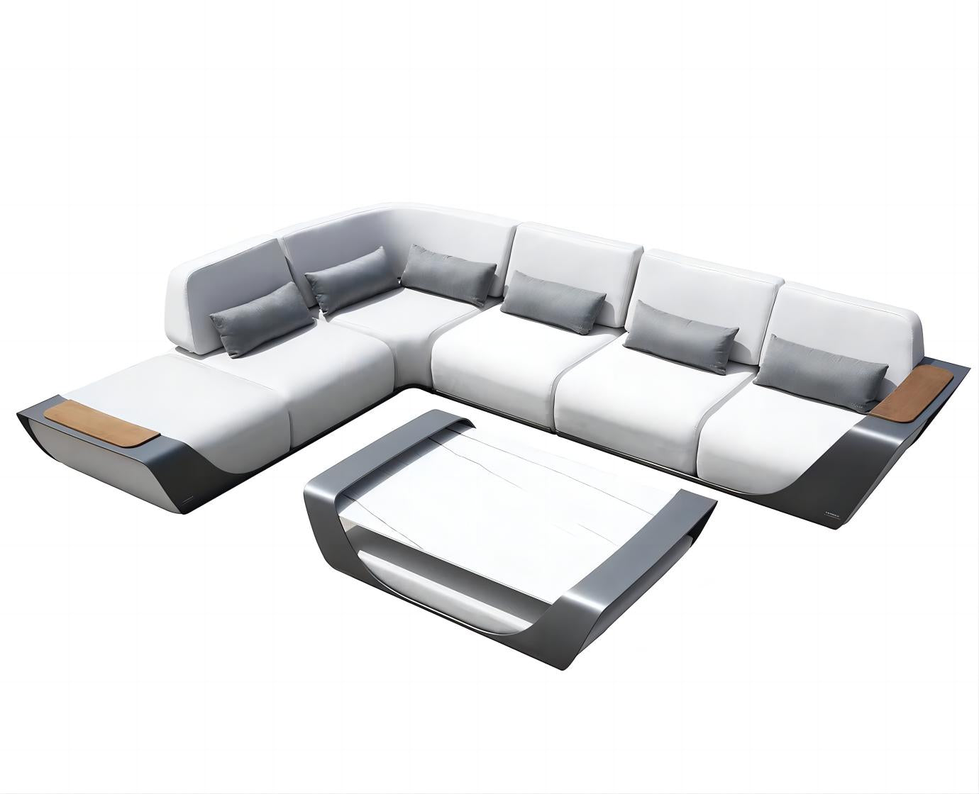 Higold Luxury Outdoor Garden Teak Furniture Sectional Sofa Sets Onda Patio Couch with Coffee Table
