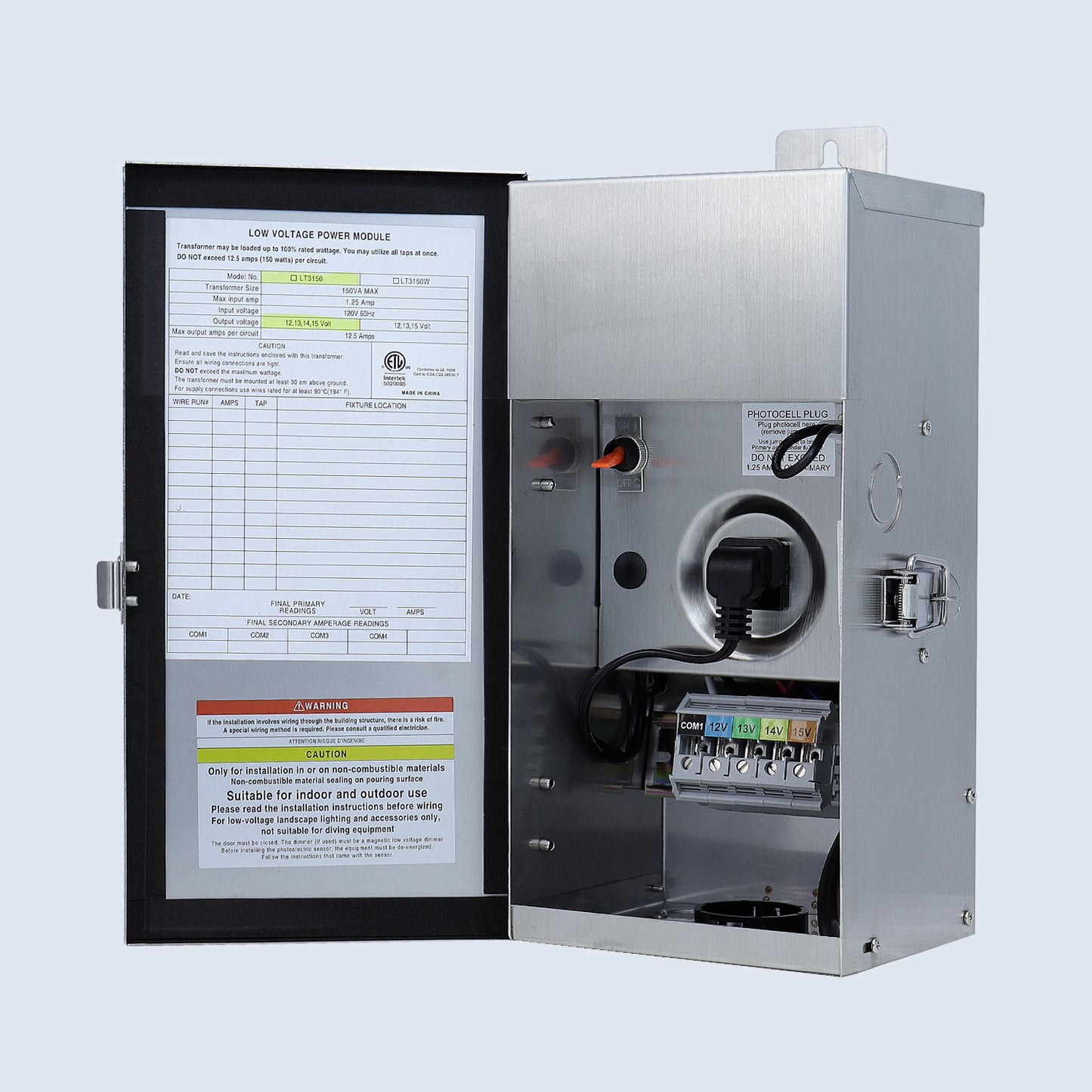 Free Shipping 150W Multi-tap Low Output Voltage 12V/13V/14V/15V AC Tranformer LT3150